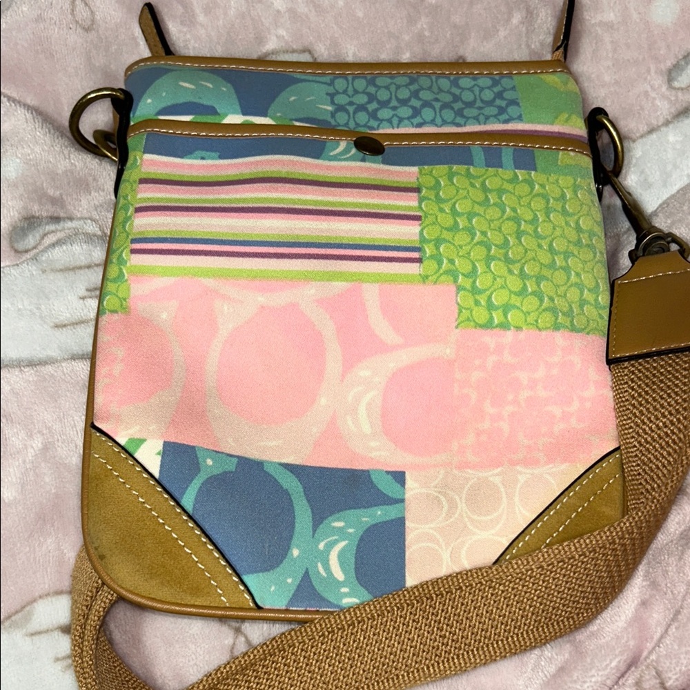 Vintage Coach Patchwork Crossbody Bag
